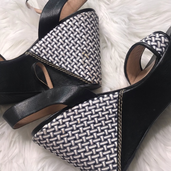 Stuart Weitzman Holiday Pipe Woven Wedge Shoes - Picture 8 of 8